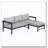 Outdoor L-Shaped Sofa with Iron Frame-168097722