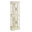 Vitrine blanche antique avec rangement polyvalent et tablette d'éclairage-1150458169