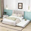 Lit plateforme tapissier avec tiroirs et lit gigogne Vanderhoof-231932574-231932575