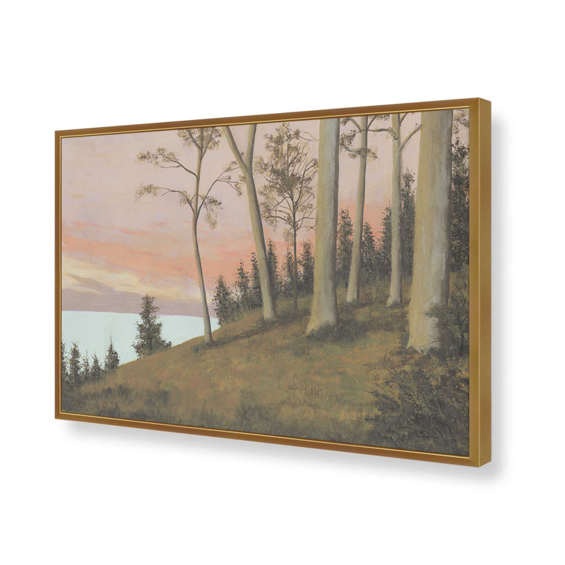 "Télécommande Lakeshore I" par Michael Willett, reproduction d'art, H 36 po x l 48 po, Doré