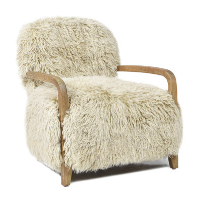 Tripta Upholstered Genuine Fur Armchair