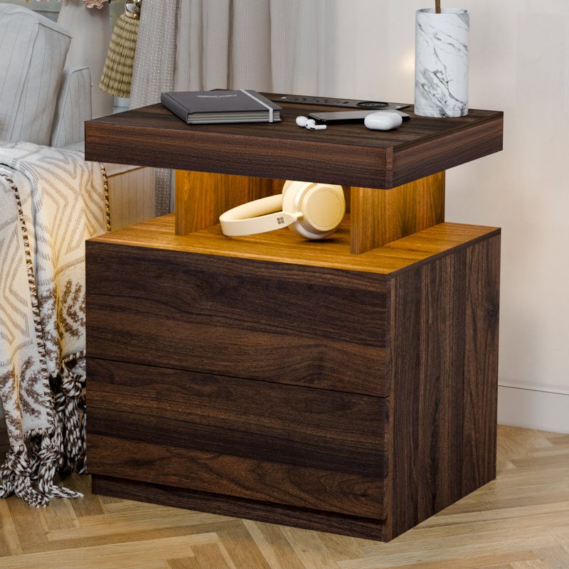 Table de chevet Marilyne, Brun