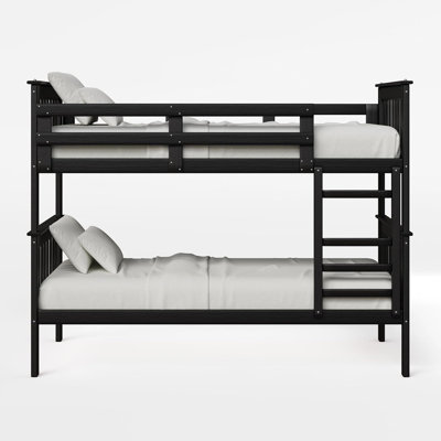 Lit superposé double Amish Crafted Mission en peinture noire - fabriqué aux États-Unis par des artisans qualifiés