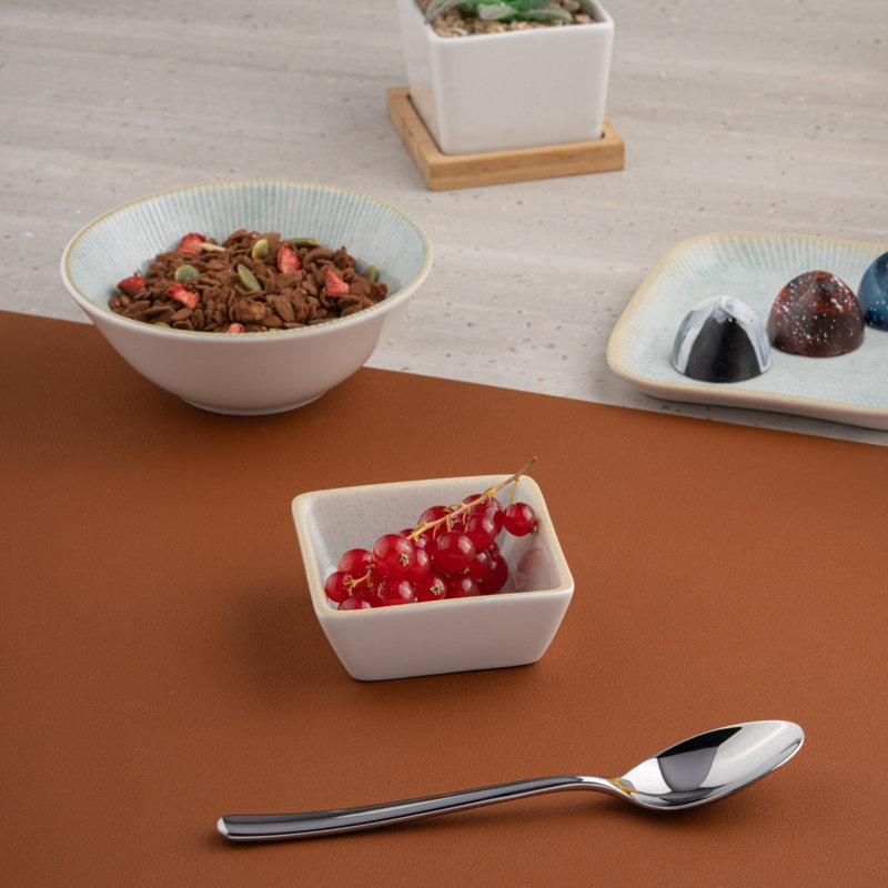Bol carré miniature en porcelaine Paros-Aqua, Aqua