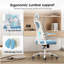 Chaise de bureau ergonomique, chaise de bureau avec appui-tête, chaise d'ordinateur à haut dossier avec accoudoirs et support lombaire réglable pour la salle d'étude de bureau à domicile-1444258825-1444258831