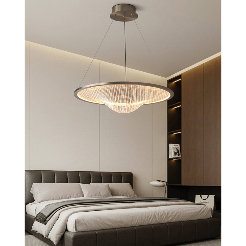Abat-jour suspendu en acrylique italien, H 4,72 po x l 19,69 po x P 19,69 po