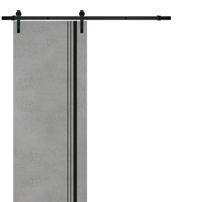 Solid + Manufactured Wood Paneled without Installation Hardware Kit Barn Door
