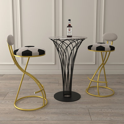 Ensemble de 2 tabourets de bar rembourrés à hauteur de comptoir pour îlot de cuisine en métal