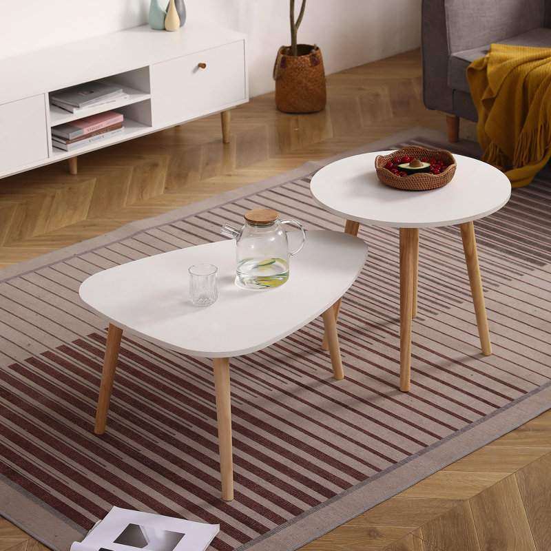 Table basse en forme d'œuf, H 16,14 po x L 31,1 po x l 23,62 po