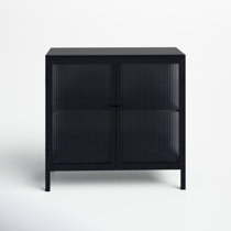 Large Freestanding Storage Cabinet with Glass Doors, Drawers and Open  Shelves, Black - ModernLuxe