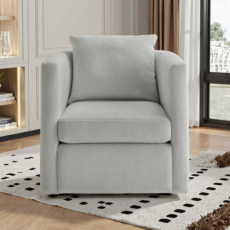 Chaise pivotante Dream pour une détente sans effort - Fauteuil demi-tonneau en tissu performant, coussins réversibles et confort en forme de nuage
