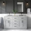 Meuble-lavabo double en bois massif 60 po avec lavabo en marbre de Carrare 0,75 po Jameal-927237177-894116610
