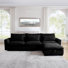 Corduroy Sectional Sofa, L Shaped Couch With Storage Footstool And 3 Pillow, Sectional Couch For Living Room Apartment