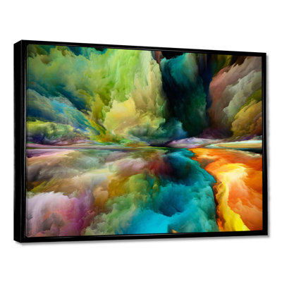 Antonio Antonio, dégradés colorés de montagnes et de nuages surréels - peinture sur toile
