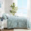 Ensemble de courtepointe en coton 4 pièces Motifs brodés, oreillers, literie de chambre à coucher avec fond. Étoile de mer, prélavée
