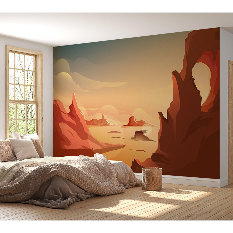 Premium Wallpaper Wall Mural - Sunset Canyon, 96" L x 120" W