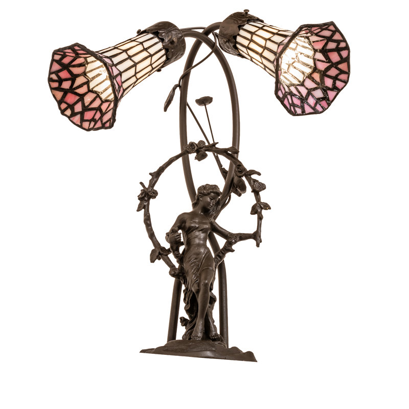 Angelamaria Table Lamp, Pink/White