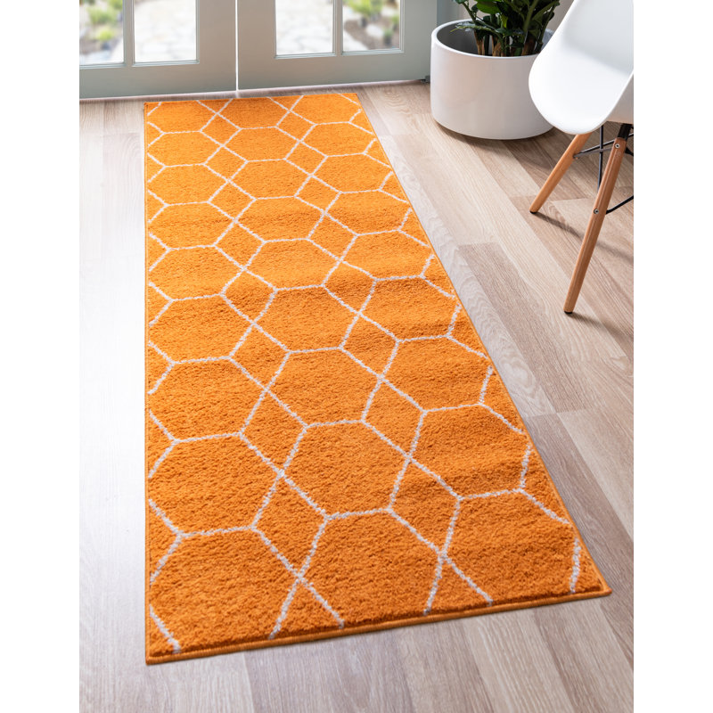 Tapis orange Mariam, Tapis de couloir 2 pi x 13 pi 1 po