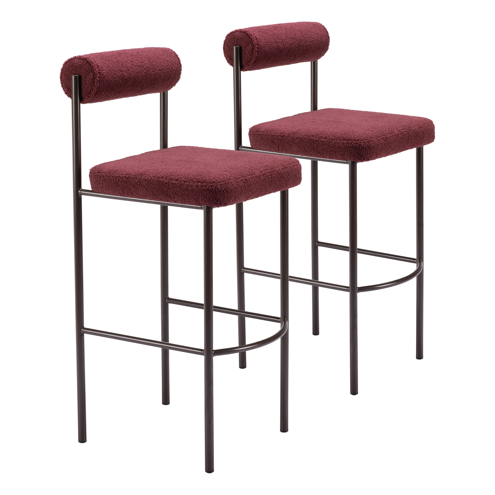 Livorno Short Counter Stool, Bronze, Red, Bar Stool (29.9" Seat Height)