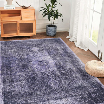 Tapis 150x240 cm pour chambre, salon, salle à manger - Lavable, à poils courts, antidérapant, ne peluche pas, pliable, ultra doux, couleur anthracite, résistant aux taches, idéal pour la décoration intérieure et les animaux de compagnie.