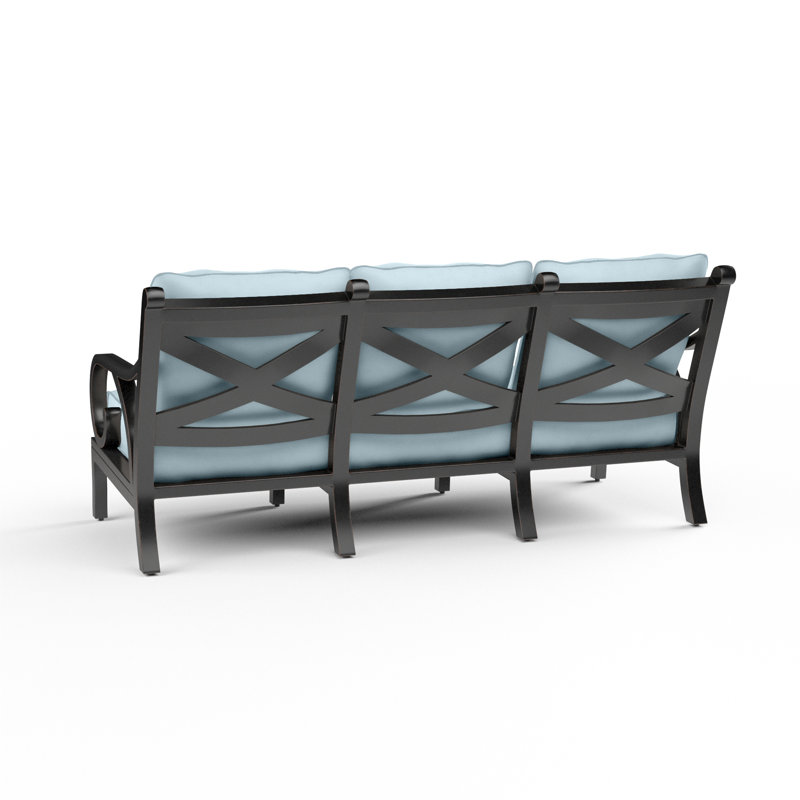 Monterey 81" Wide Outdoor Patio Sofa with Sunbrella® Cushions, Canvas Skyline Sunbrella®