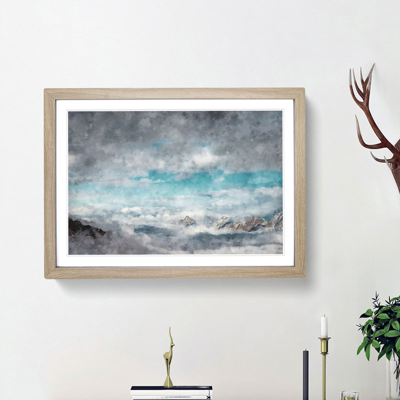 Mountain Clouds - Picture Frame Painting Print, 33cm H x 45cm W x 2cm D, Oak Framed