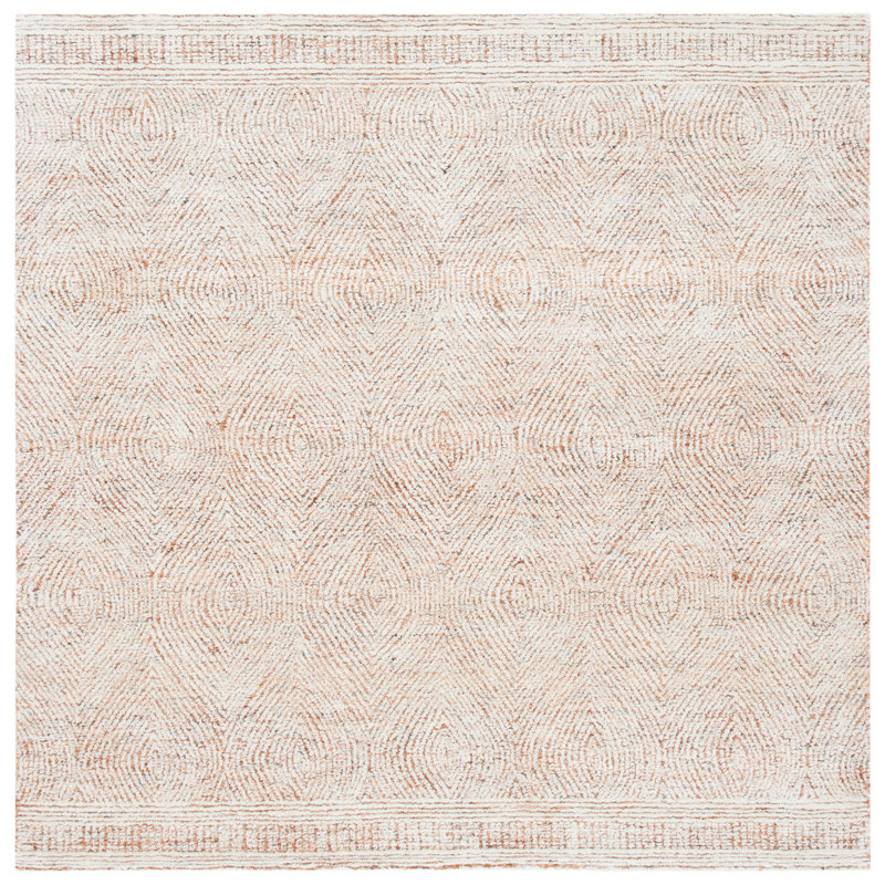 Tapis en laine touffeté à la main Cole, Carré 10 pi, Ivory/Rust