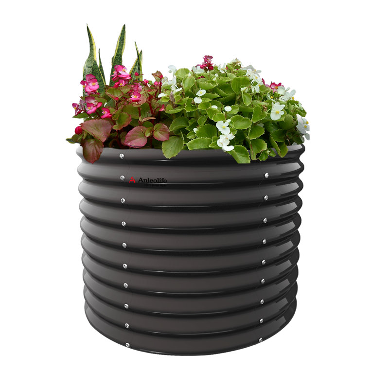 30" Extra Tall Galvanized Raised Garden Beds Outdoor, 3X2.5Ft Round Metal Planter Boxes For Planting Vegetables, Flowers, Fruits, Eco-Safe & Easy Setup, Quartz Grey