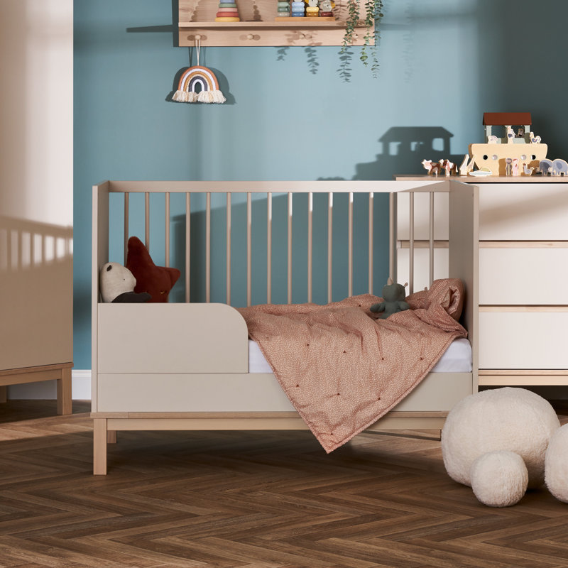 Astrid Convertible Mini Cot Bed 2 - Piece Nursery Furniture Set, Satin