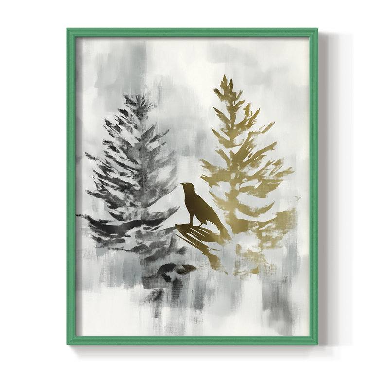 Reproduction encadrée - bois massif, H 21 po x l 17 po, Vert