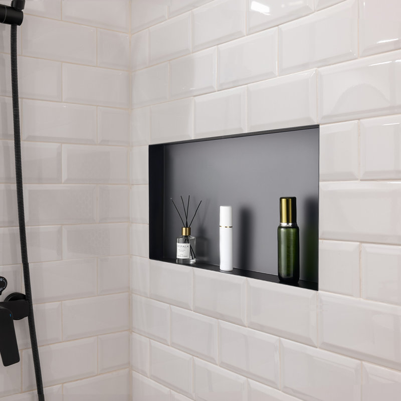 Shower Niche 13 x 25 x 4 inch Frameless Recessed Shelf Stainless Steel
