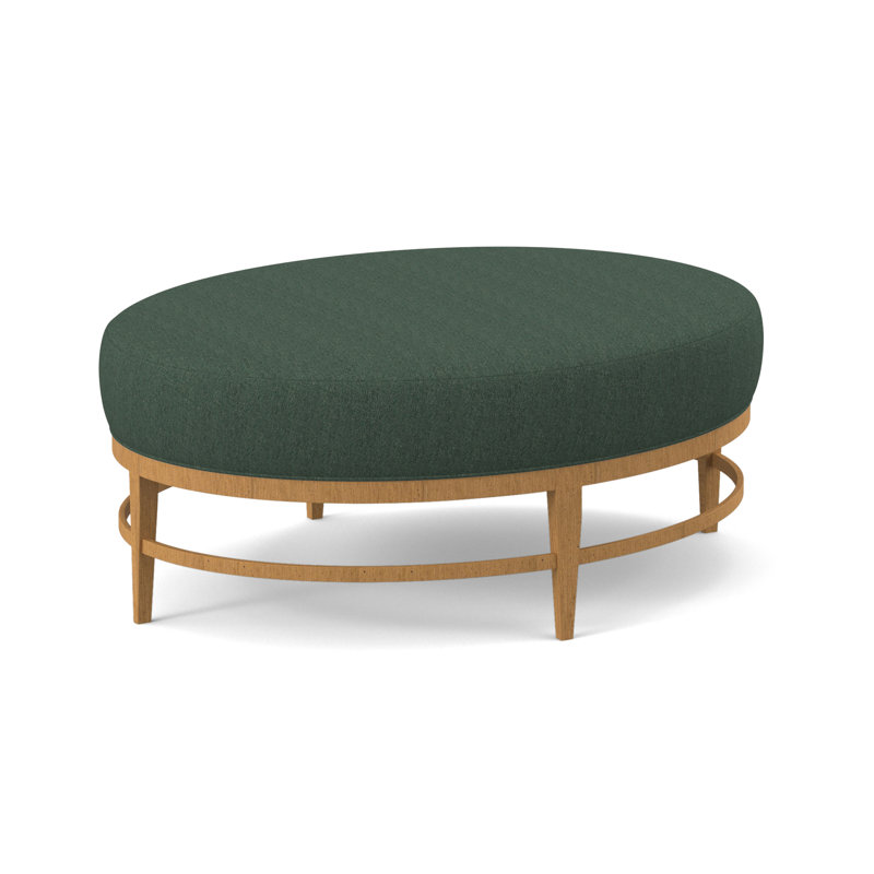 Elliptic Oval Ottoman, Amber, Venice Navy 100% Polyester