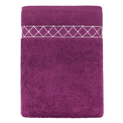 Sparkles Home Atlas Rhinestone Bath Towel | Cotton Terry | Glass Rhinestones | 54"x30" | Luxurious