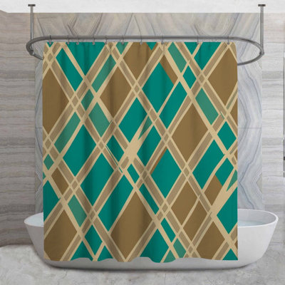 Rideau de douche à motif géométrique