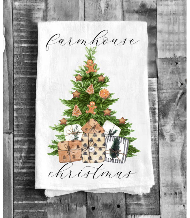 Christmas Dish Towels, Christmas Tree Embroidered Tea Towel, Farmhouse Christmas  Kitchen Towels, New Apartment Gift, Holiday Hand Towels 