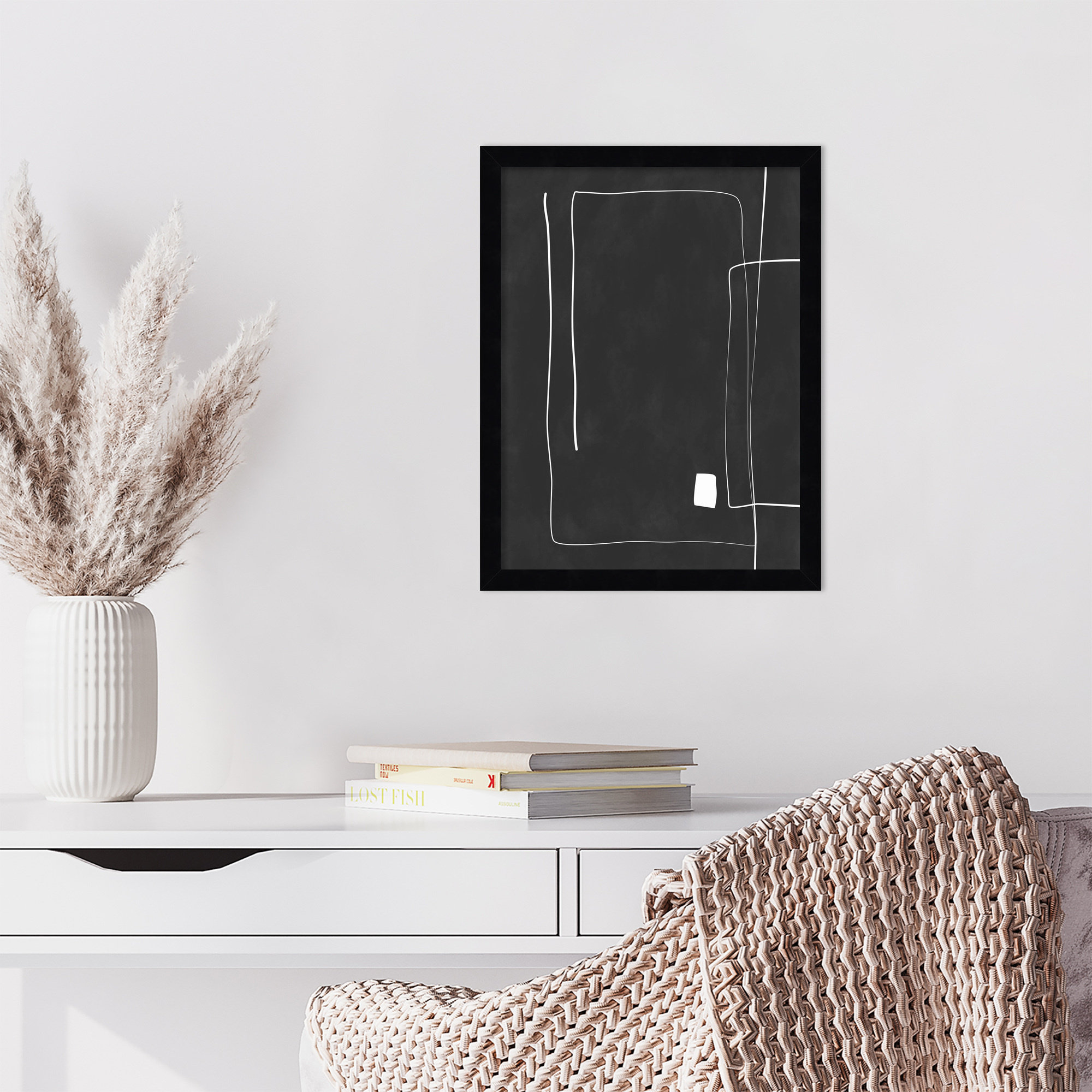 Black And White 36 by Elena Ristova, 17" H x 13" W, Black