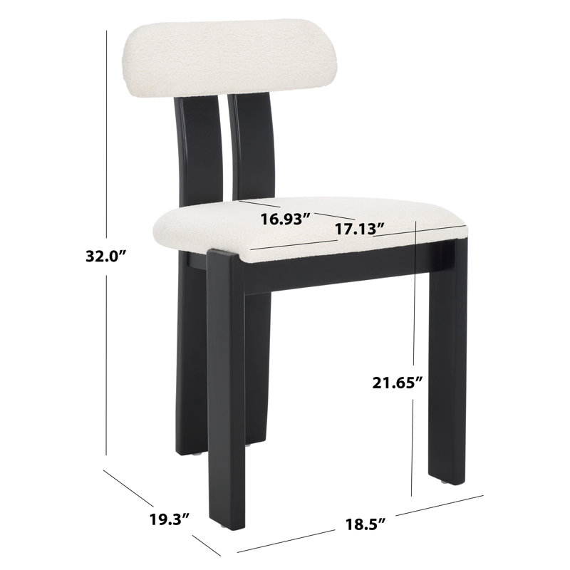 Cayde Boucle Dining Chair, Black, Cream