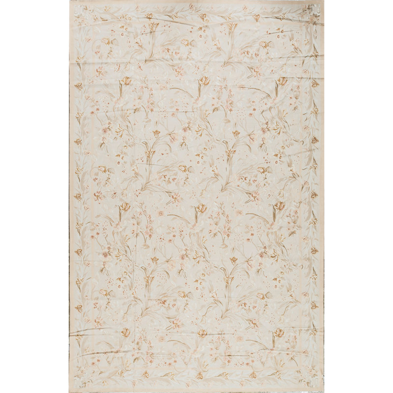 Hand-Knotted High-Quality Beige Area Rug