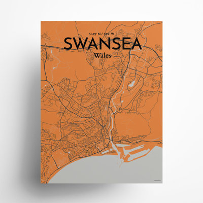 Swansea City Map, impression