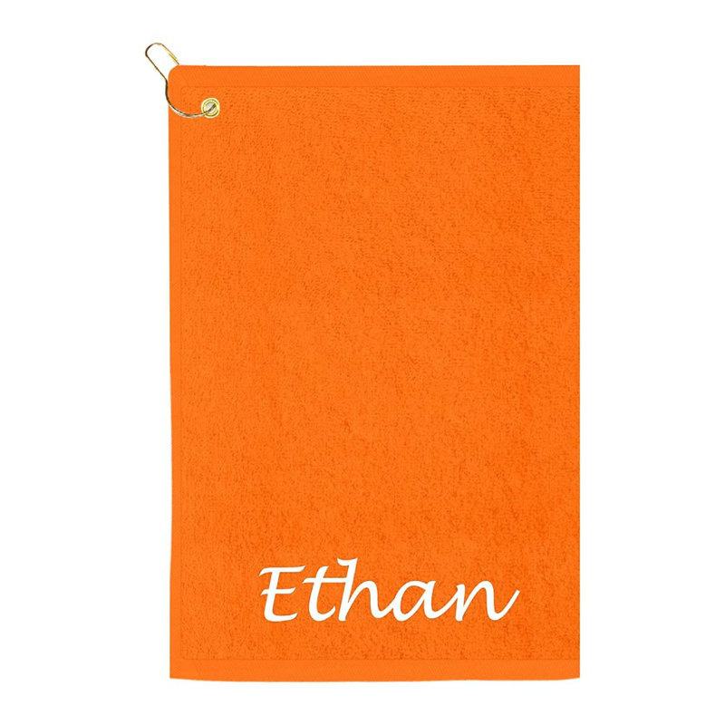 Cotton Embroidered Golf Towels Kitchen Towel, Orange, Yes