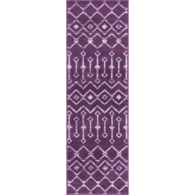 Tapis contemporain Aemtenan couleur colombe, Tapis de couloir 2 pi x 6 pi 7 po