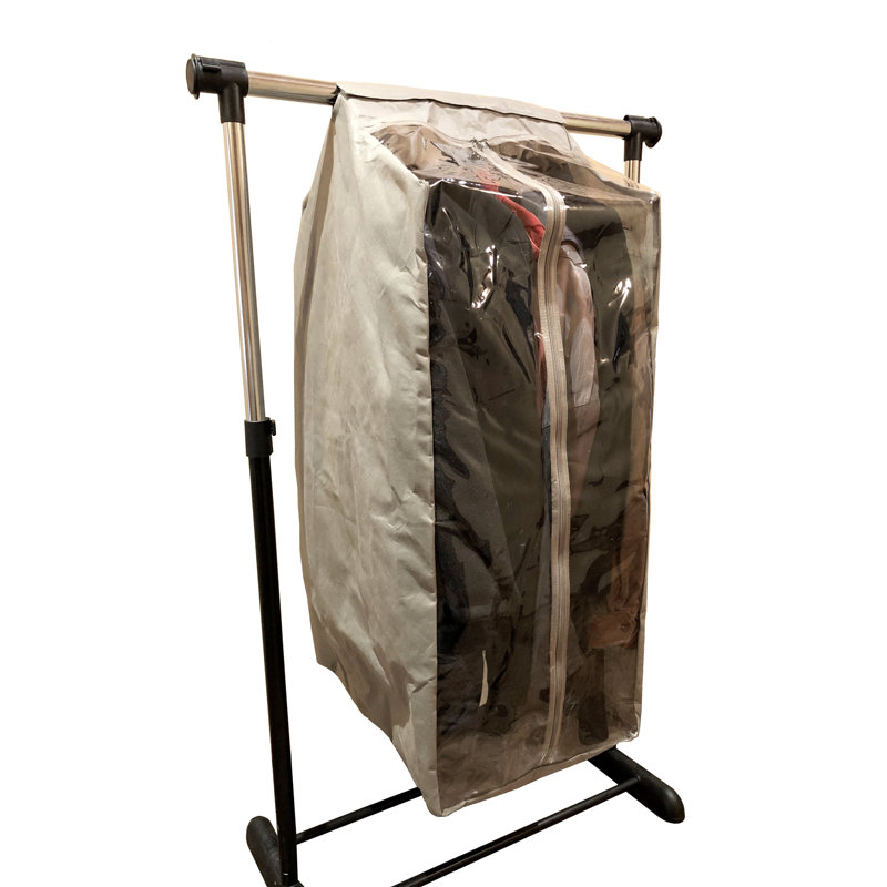 Housse pour tringle à vêtements double pour tringle de garde-robe l 24 po x P 22 po x H 42 po beige