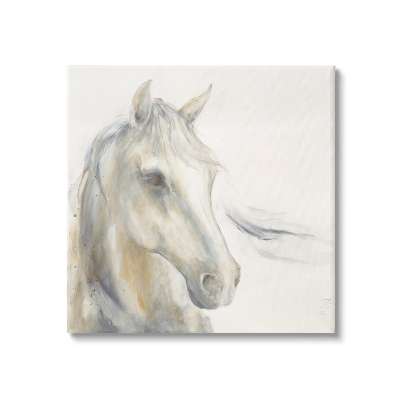 " Subtle Horse Portrait " by Dina D’Argo Painting Print, 17" H x 17" W x 1.5" D
