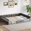 Lit plateforme tapissier en bois pleine grandeur avec garde-corps et coussin