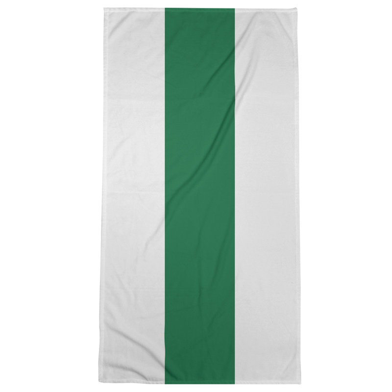 Cotton Blend Beach Towel, Light Green/Off White