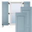 Volets extérieurs Americraft à deux panneaux surélevés égaux en bois véritable (par paire), 15 po L x 84 po H, avec capuchons de volets en aluminium, bleu paisible-136160065