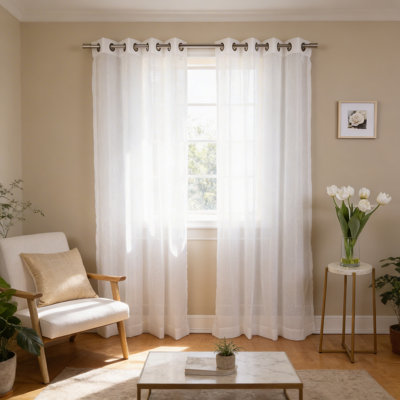Paire de rideaux semi-transparents avec œillets Taumsauk