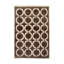 Tapis en laine et soie à motif géométrique en laine nouée à la main brun opulent Kira