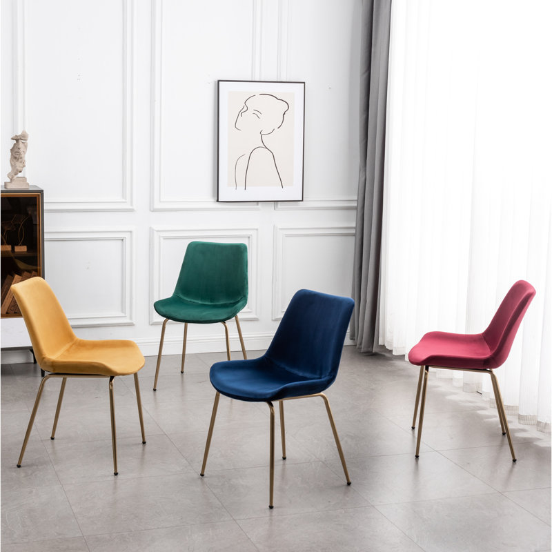 Chaise de salle à manger moderne en velours bleu - ajout élégant à votre espace, Bleu