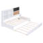 Lit de jour en bois massif avec lit gigogne simple, tablettes de rangement, tableau noir et ports USB-817778945